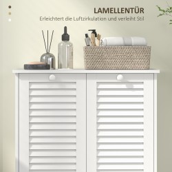 Pyykkikaappi kahdella kallistuvalla lokerolla MDF 70 x 38 x 73 cm valkoinen