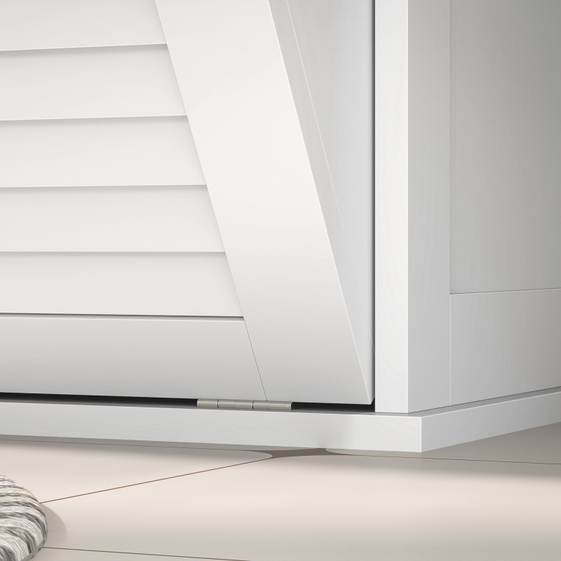 Pyykkikaappi kahdella kallistuvalla lokerolla MDF 70 x 38 x 73 cm valkoinen