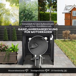 Moottoripyörän suojakatos ulkokäyttöön 600D Oxford -kangas 345 x 135 x 191 cm musta