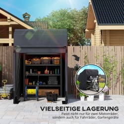 Moottoripyörän suojakatos ulkokäyttöön 600D Oxford -kangas 345 x 135 x 191 cm musta