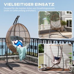 Riippuistuimen jalusta C-mallinen metallirunko 154x134x221 cm 150 kg musta