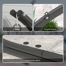 Riippuistuimen jalusta C-mallinen metallirunko 154x134x221 cm 150 kg musta