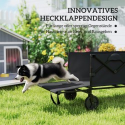 Kokoontaitettava puutarhavaunu 160 l 100 kg teräs ja Oxford-kangas musta