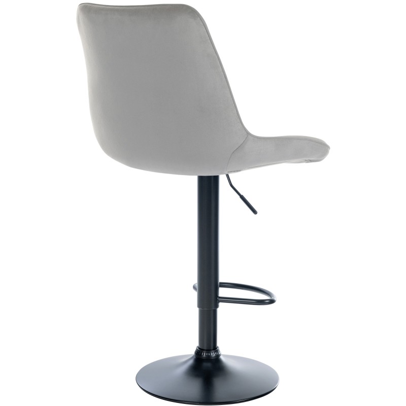 Moderni säädettävä baarijakkara samettipäällisellä ja selkänojalla