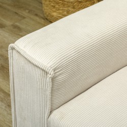 3-istuttava sohva olohuoneeseen, cord-kangas, 193 cm, kermanvalkoinen