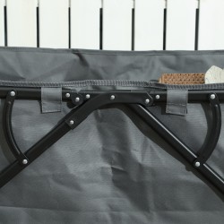 Kokoontaitettava puutarhavaunu 160 l, teräsrunko, irrotettava kangasosasto, kantavuus 120 kg, tummanharmaa