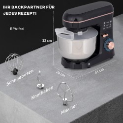 Yleiskone 1400 W, 6 nopeutta, 5,5 L ruostumaton teräskulho, musta