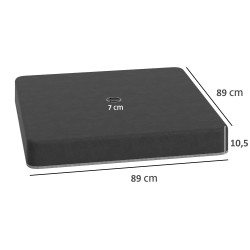 Aurinkovarjon jalustan lisäpainot, täytettävä muovi, 4 osaa, 89 x 89 x 10,5 cm, musta