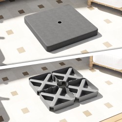 Aurinkovarjon jalustan lisäpainot, täytettävä muovi, 4 osaa, 89 x 89 x 10,5 cm, musta