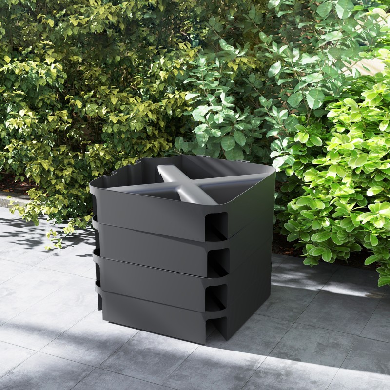 Aurinkovarjon jalustan lisäpainot, täytettävä muovi, 4 osaa, 89 x 89 x 10,5 cm, musta