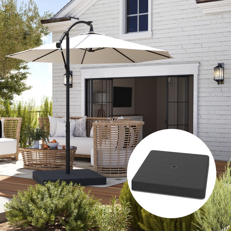 Aurinkovarjon jalustan lisäpainot, täytettävä muovi, 4 osaa, 89 x 89 x 10,5 cm, musta