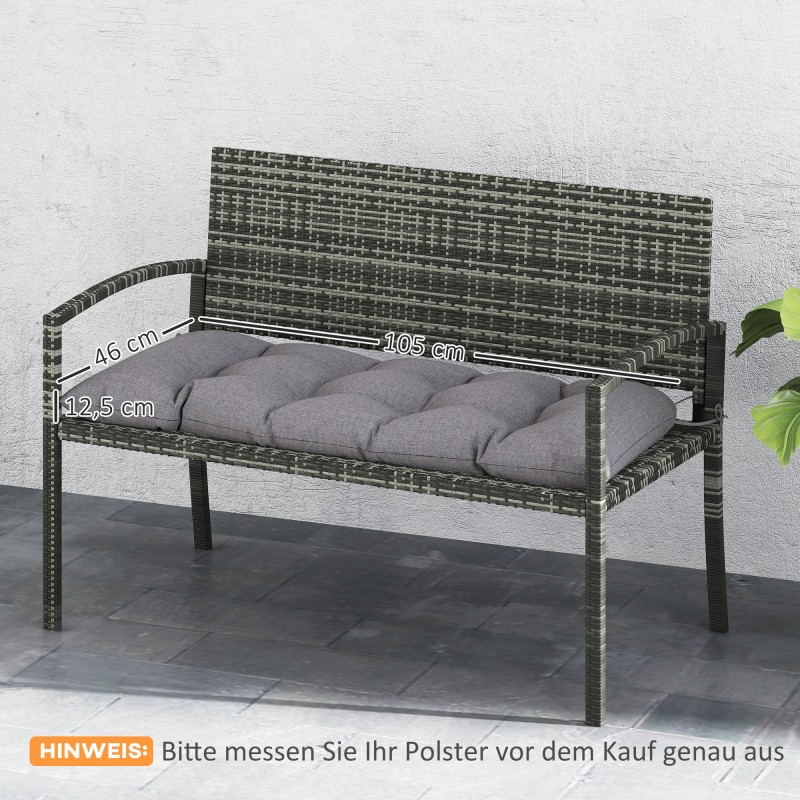 Penkin istuintyyny ulkokäyttöön polyesteri 105 x 46 x 12,5 cm harmaa
