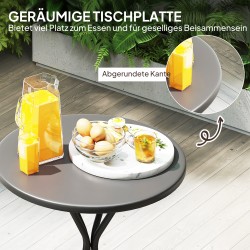 Puutarhapöytä ulkokäyttöön teräs Ø60 x 70 cm musta