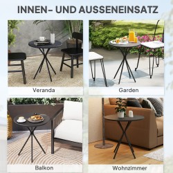 Puutarhapöytä ulkokäyttöön teräs Ø60 x 70 cm musta