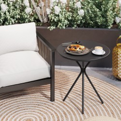 Puutarhapöytä ulkokäyttöön teräs Ø60 x 70 cm musta