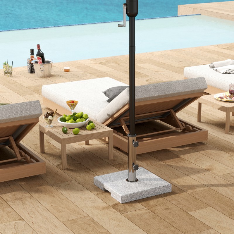 Aurinkovarjon jalka 21 kg graniitti 38x38 cm harmaa, ruostumaton teräsputki, Ø32/38/48 mm