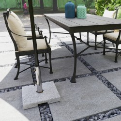 Aurinkovarjon jalka 21 kg graniitti 38x38 cm harmaa, ruostumaton teräsputki, Ø32/38/48 mm