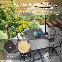 Aurinkovarjon jalusta täytettävä HDPE 45 x 45 cm jopa 25 kg musta Ø38/48 mm