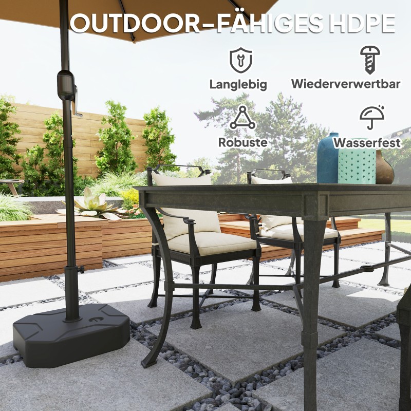 Aurinkovarjon jalusta täytettävä HDPE 45 x 45 cm jopa 25 kg musta Ø38/48 mm