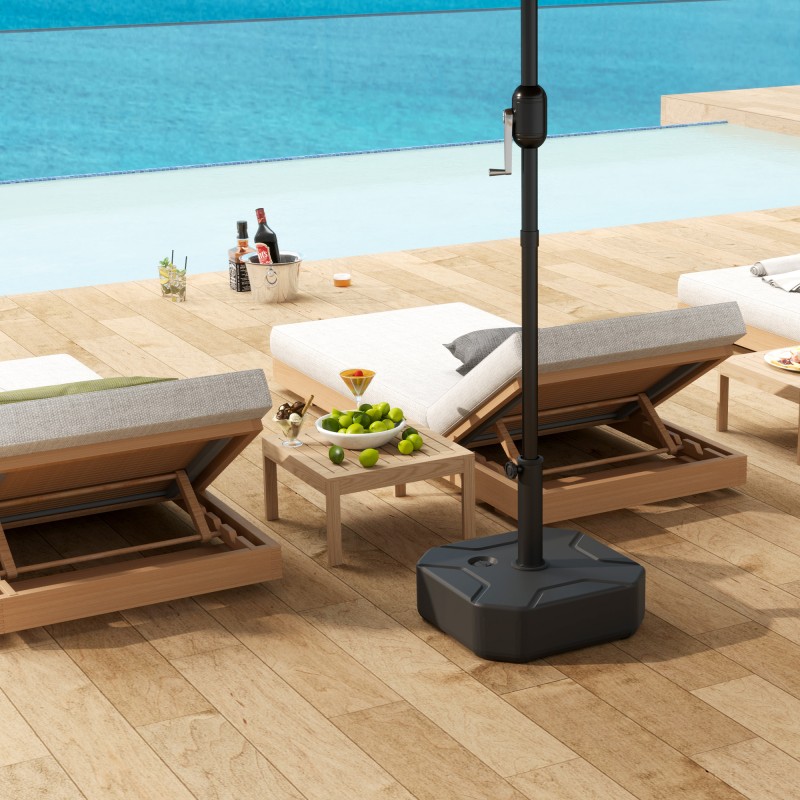 Aurinkovarjon jalusta täytettävä HDPE 45 x 45 cm jopa 25 kg musta Ø38/48 mm