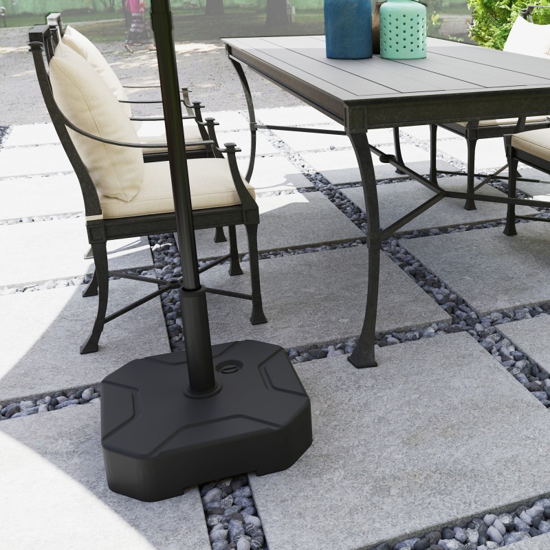 Aurinkovarjon jalusta täytettävä HDPE 45 x 45 cm jopa 25 kg musta Ø38/48 mm