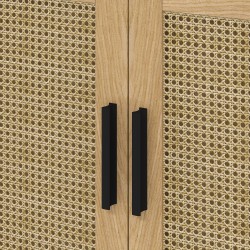 Boho-allaskaappi kylpyhuoneeseen, rottinkielementit, U-aukko, 60 x 39 x 60 cm, tammen sävy