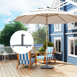 Aurinkovarjon jalusta ulkokäyttöön, metallia 18,5 kg, neliskulmainen, harmaa, Ø32/38/48 mm