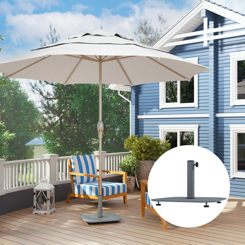 Aurinkovarjon jalusta ulkokäyttöön, metallia 18,5 kg, neliskulmainen, harmaa, Ø32/38/48 mm