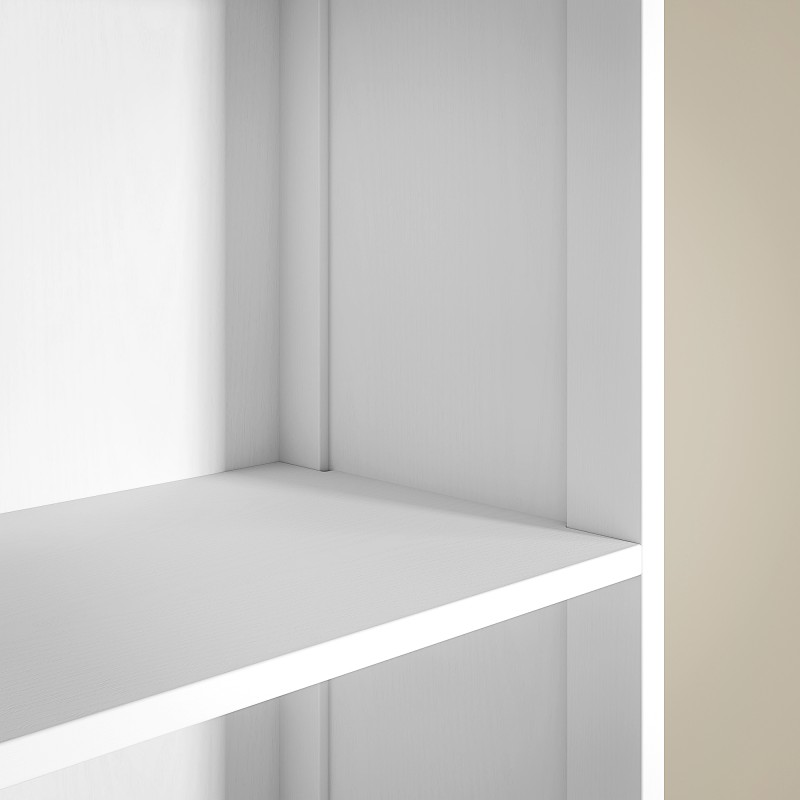 Kylpyhuonekaappi 3 hyllyllä ja laatikolla, MDF, 34 x 24 x 170,5 cm, valkoinen