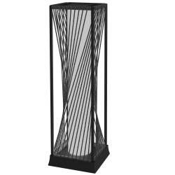 Aurinkojalkalamppu ulkokäyttöön rattan tyylinen 25 LED IP44 22 x 22 x 77 cm musta harmaa