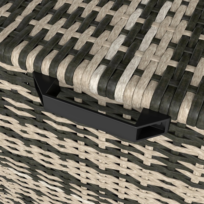 Puutarhan säilytyslaatikko polyrottinki 350 L 118x57x69 cm harmaa