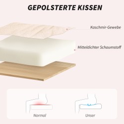 Työtuoli keinutoiminnolla, 360° kääntyvä, pehmustettu, lammasturkiskangas, cremevalkoinen