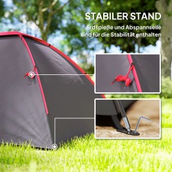 Retkiteltta 2 hengelle, vesitiivis 3000 mm ja UV-suoja UPF50+, harmaa