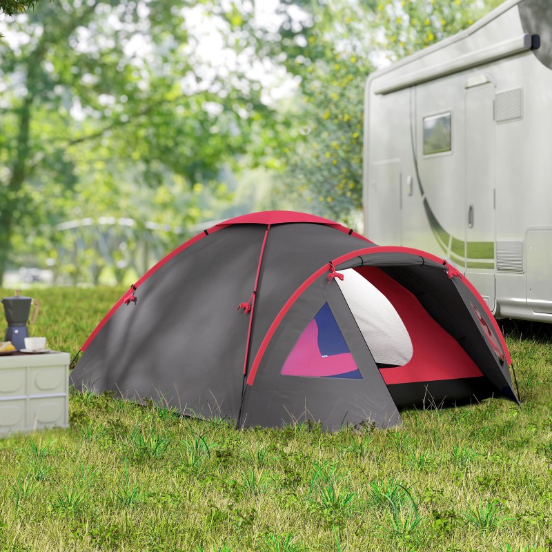 Retkiteltta 2 hengelle, vesitiivis 3000 mm ja UV-suoja UPF50+, harmaa