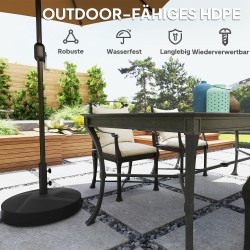 Täytettävä aurinkovarjon jalka puutarhaan, HDPE-muovi, Ø56 cm, jopa 30 kg, musta