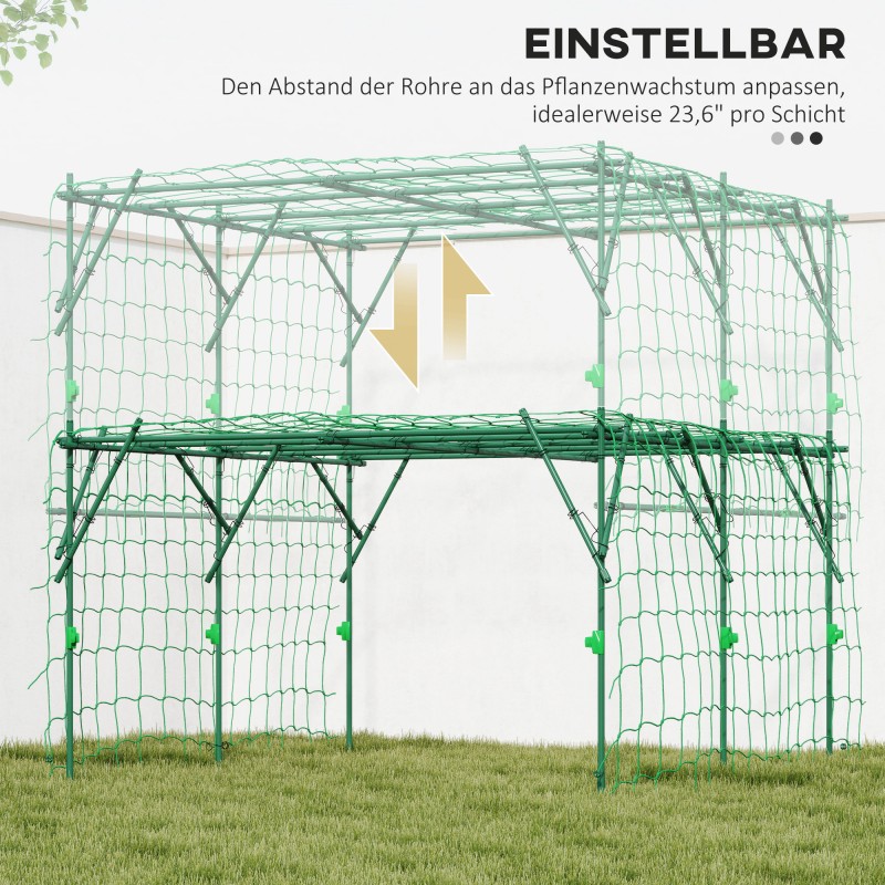 Kasviteline köynnöskasveille teräsrunko 223 x 223 x 223 cm vihreä