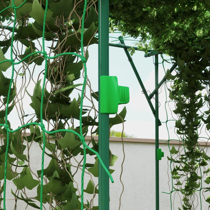 Kasviteline köynnöskasveille teräsrunko 223 x 223 x 223 cm vihreä