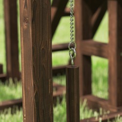 Kanateline 2–3 kanalle, istumatikut, rampit ja keinut, kuusipuuta, 82 x 60 x 55 cm, ruskea