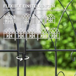 Koristeellinen puutarha-aita teräs 300 x 70 cm, 5 osaa, musta