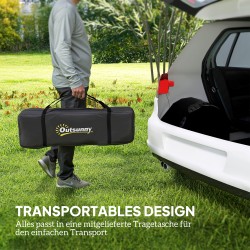 Tunneliteltta 2–4 hengelle, polyesteri, 3,6 x 2,5 x 1,3 m, vedenpitävä 3000 mm, UPF50+, musta