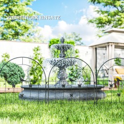 Puutarha-aitasetti teräs 300 x 70 cm, 5 paneelia, koristeellinen musta