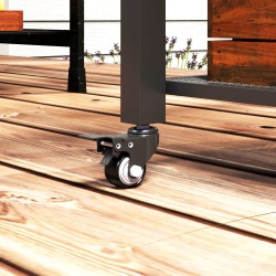 Ulkokeittiön vaunu grillipöytä teräs 105 x 50 x 79 cm musta, hyllyt ja pyörät