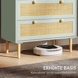 Lipasto 3 laatikkoa rottinkietuleilla makuuhuoneeseen/eteiseen MDF 80x40x87,5 cm vihreä