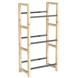 Juomakoriteline 3 laatikolle puinen juomahylly 3 tasoa 56 x 32 x 112 cm naturholz