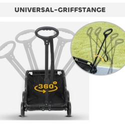 Lemmikkirattaat pienille koirille ja kissoille, teräs/600D Oxford, enint. 4 kg, musta