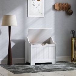 Säilytyslaatikko kannella 56,5x38x56 cm MDF 61 l valkoinen