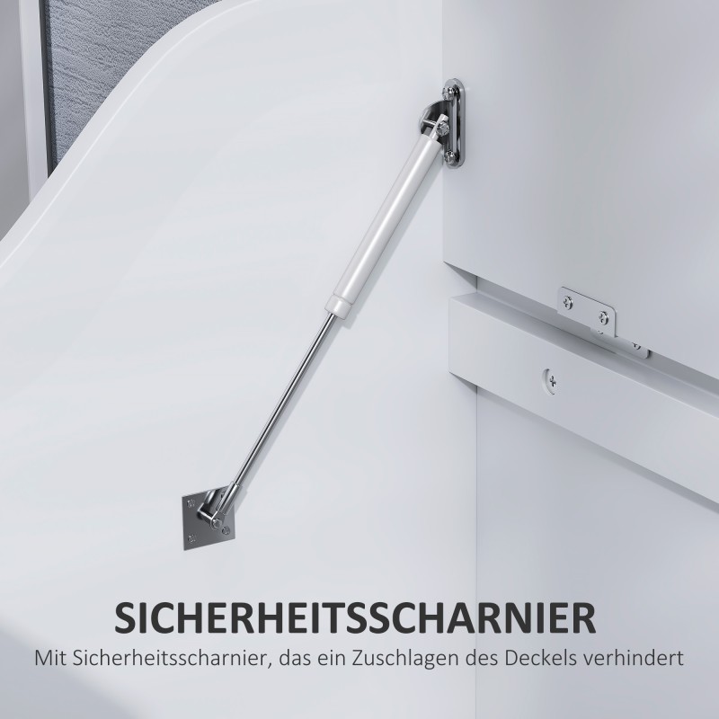 Säilytyslaatikko kannella 56,5x38x56 cm MDF 61 l valkoinen