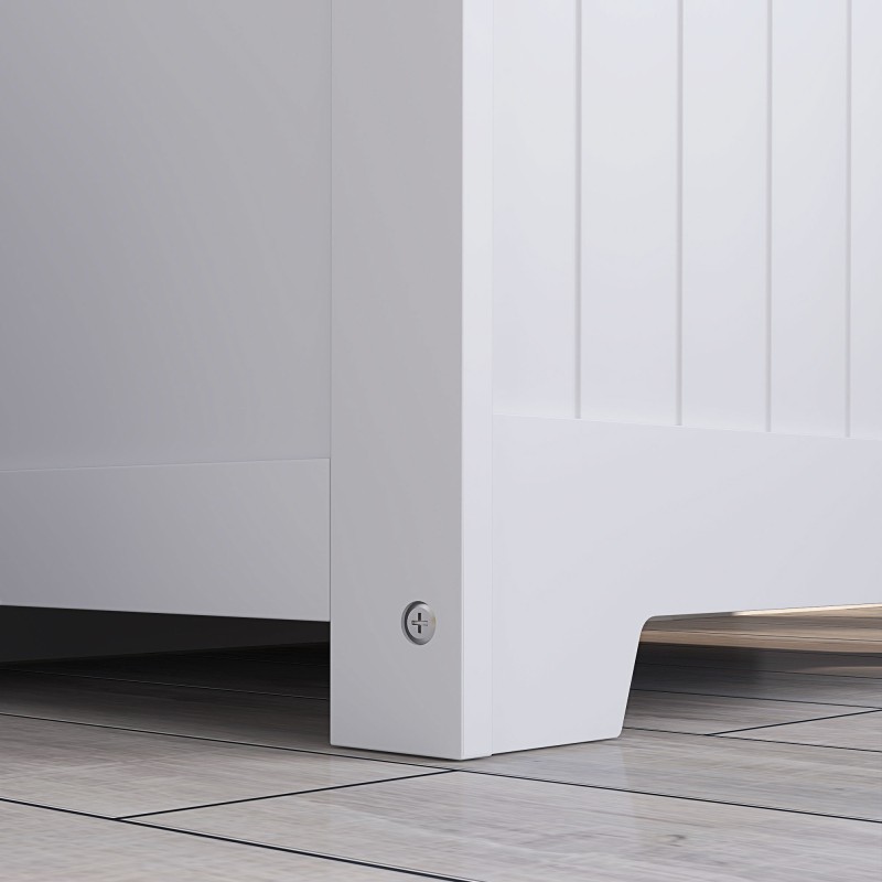 Säilytyslaatikko kannella 56,5x38x56 cm MDF 61 l valkoinen