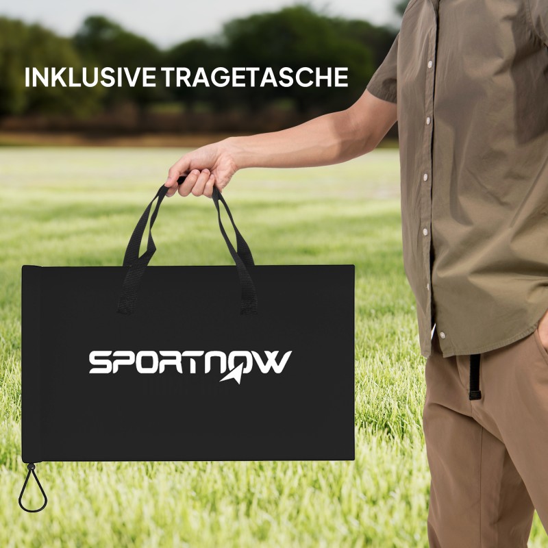 Roundnet-pelisetti ulkokäyttöön, verkko Ø92 x 20 cm, 3 palloa, pumppu, keltainen/musta