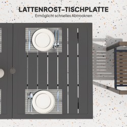Puutarhapöytä ulkokäyttöön teräs 150 x 90 cm varjoaukolla musta